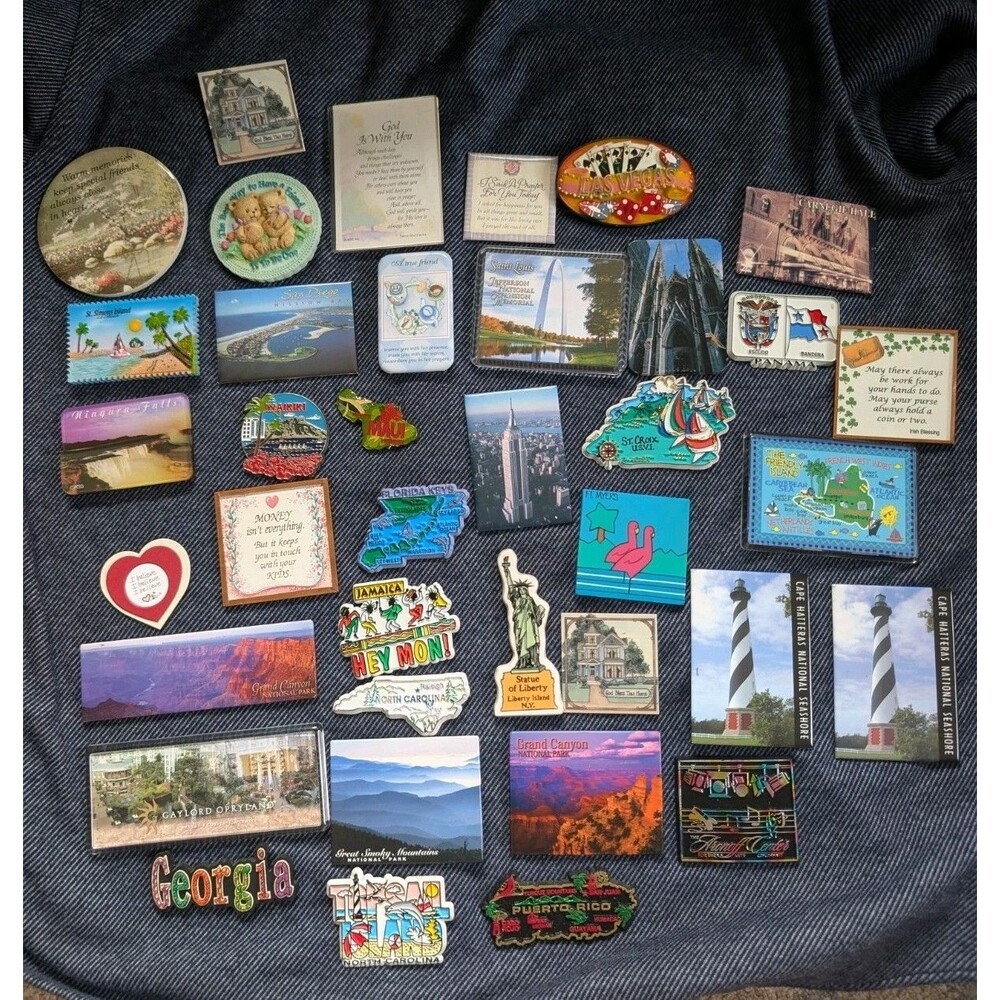 Mixed Travel Souvenir Refrigerator Magnets Lot 30+ United States Cottage Core